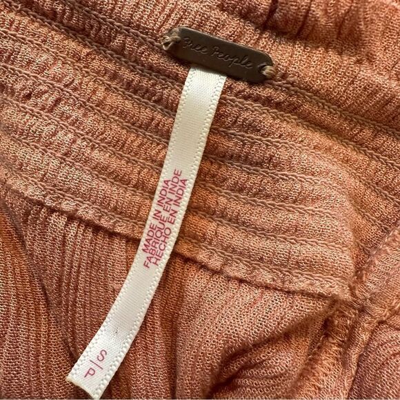 Free People off the shoulder coral swing peasant babydoll long sleeve Dress Sm - Picture 6 of 7